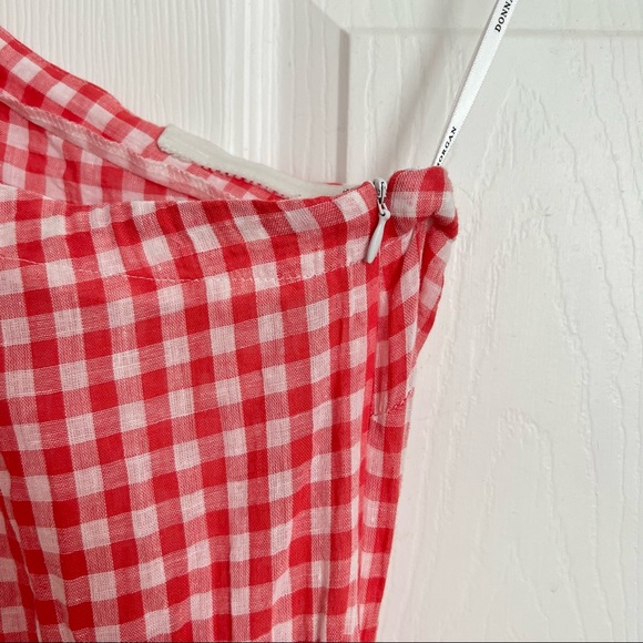 Donna Morgan | Short Sleeve Plaid Linen Midi Shirt Dress - Picture 9 of 10